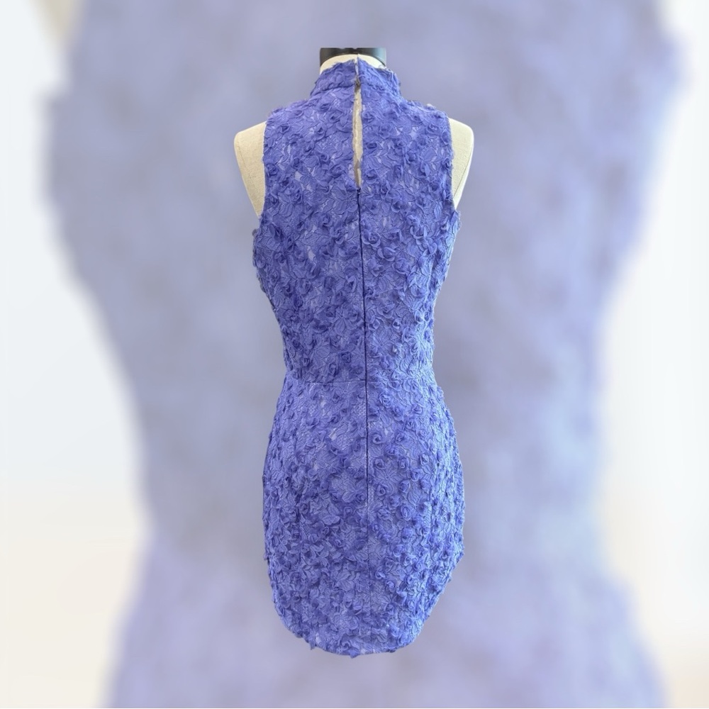 Amanda Uprichard Lavender Textured Floral Mini Dress